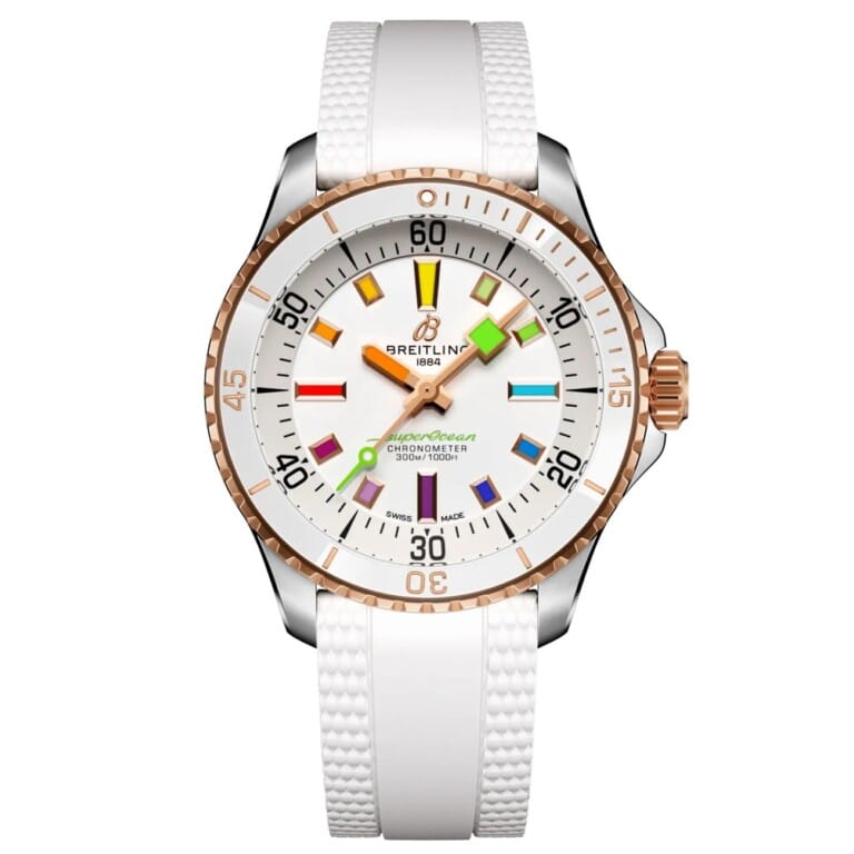 Breitling Superocean U17377211A1S1 36mm Automatic White Dial Uni-directional Bezel Stainless Steel & 18k Red Gold with