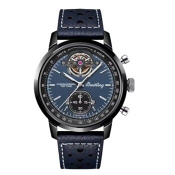 Breitling Top Time B21 SB21251A1C1X1 44mm Blue Dial Fixed Bezel Ceramic With Blue Leather Strap Watch