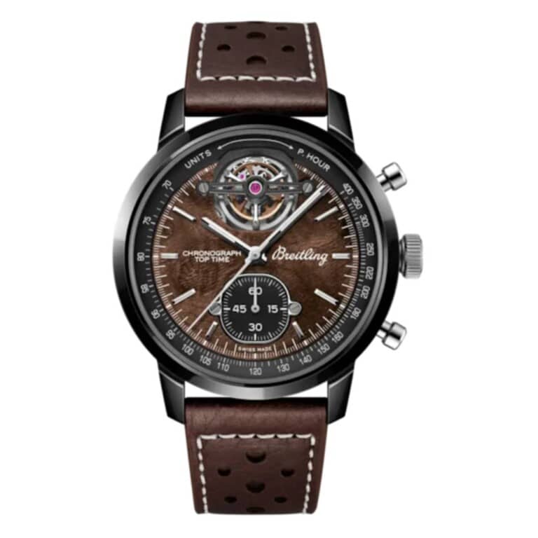 Breitling Top Time B21 SB21252A1Q1X1 44mm Brown Dial Fixed Bezel Ceramic With Brown Leather Strap Watch