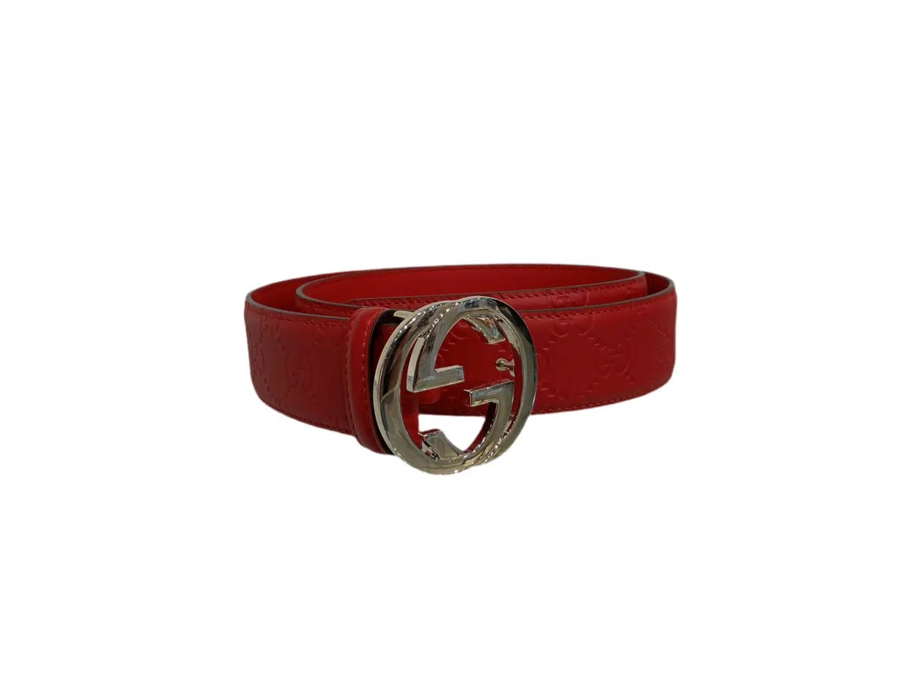 Gucci Red Monogram Belt 90cm