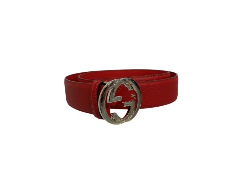 Gucci Red Monogram Belt 90cm