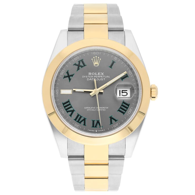 Rolex Datejust 126303-0019 41mm Grey Green Roman Dial Oyster Bracelet Stainless Steel Yellow Gold – alternate view