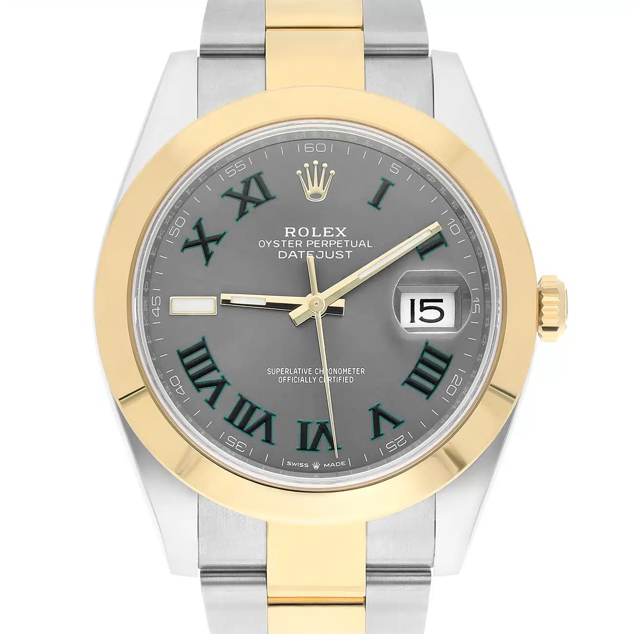 Rolex Datejust 126303-0019 41mm Grey Green Roman Dial Oyster Bracelet Stainless Steel Yellow Gold – image 3