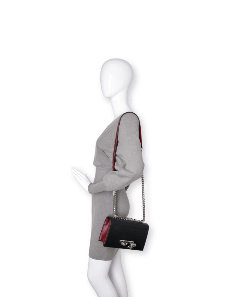 Alexander McQueen - Calfskin Knuckle Shoulder Bag Black - Watch My