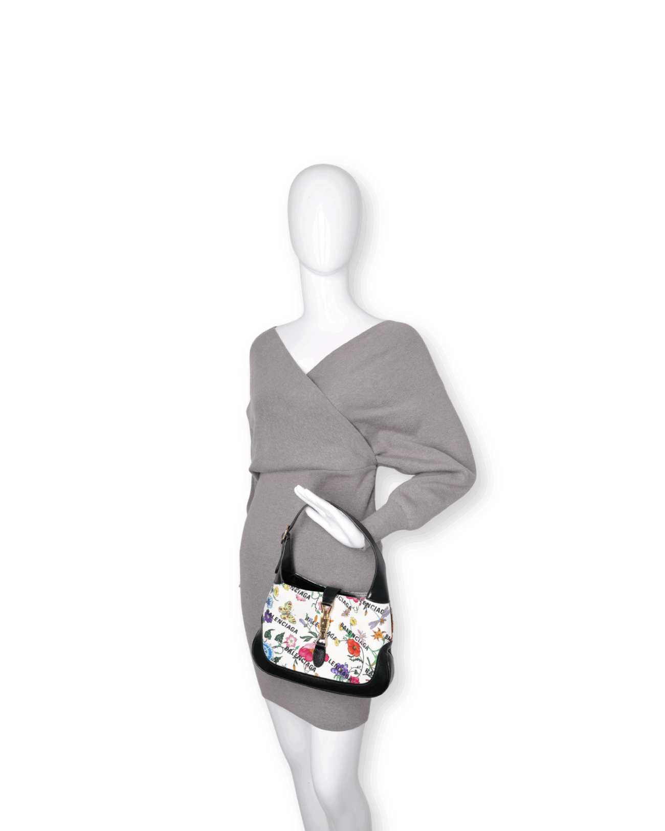 Gucci X Balenciaga - Small Jackie 1961 Hobo White Multicolor Black (Brand New)