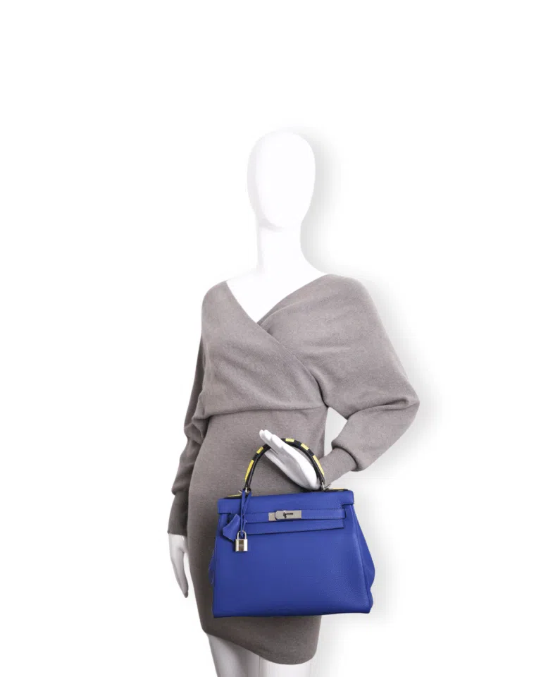 Hermes - Kelly Au Trot 28 Bleu Electrique Togo Palladium Hardware (Pre-Owned) – image 2