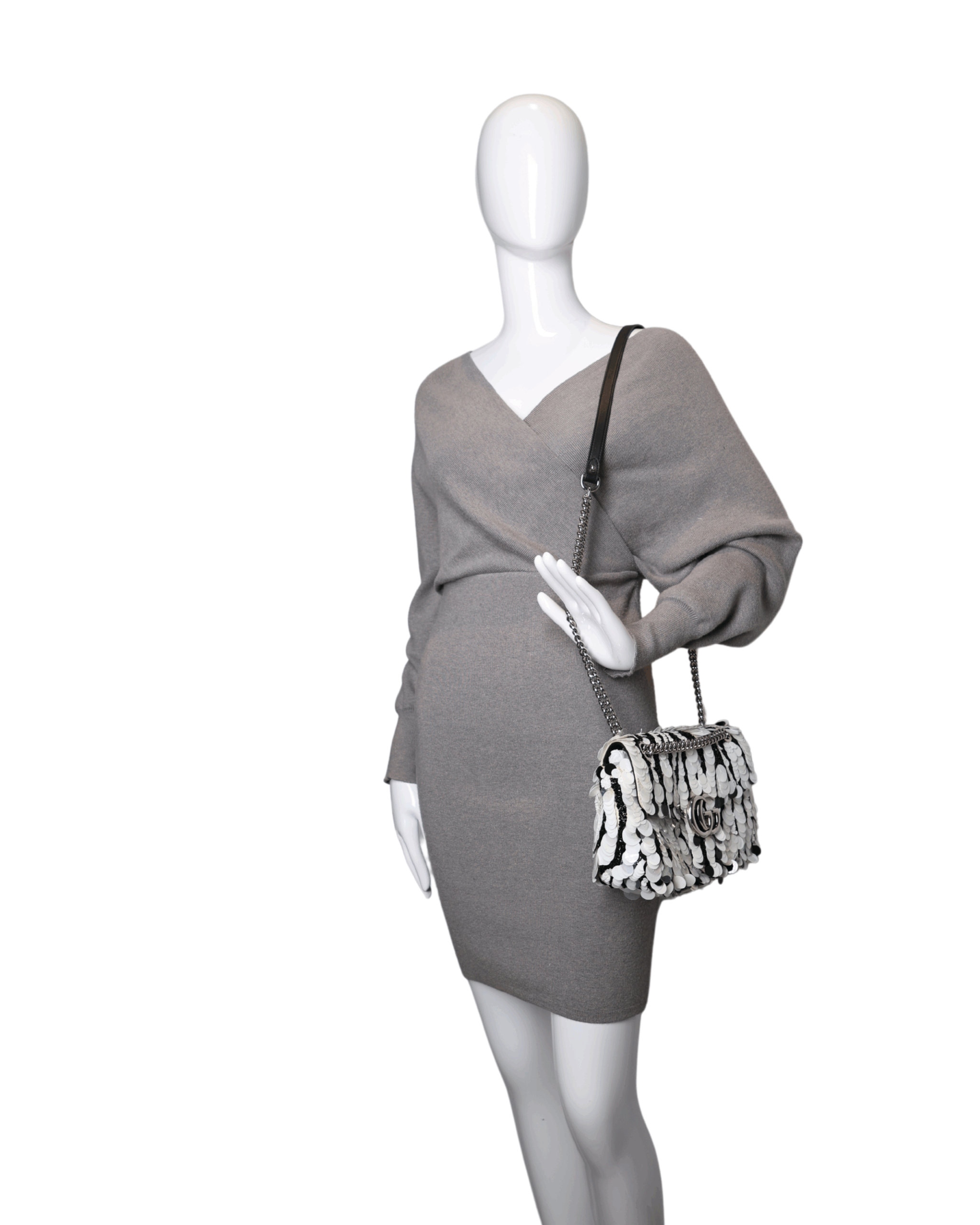 Gucci - GG Marmont Sequin Zebra Shoulder Bag (Pre-Owned) - Image 2