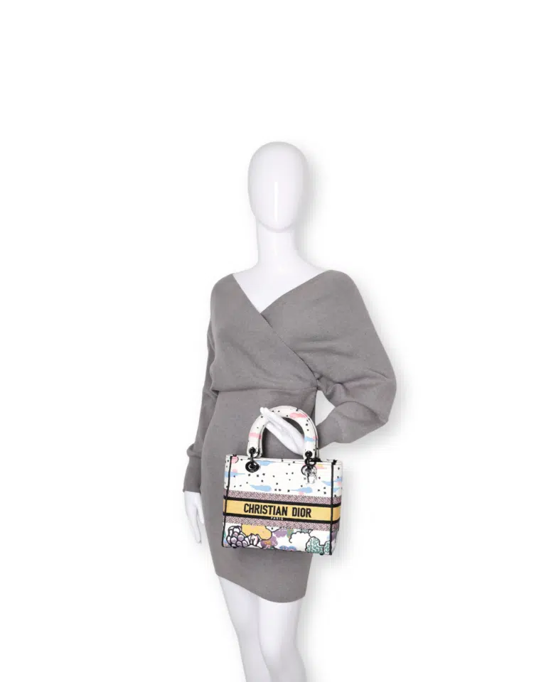 Dior - Canvas Ciel De Reve Small Lady Dior Latte Multicolor (Pre-Owned) – image 2
