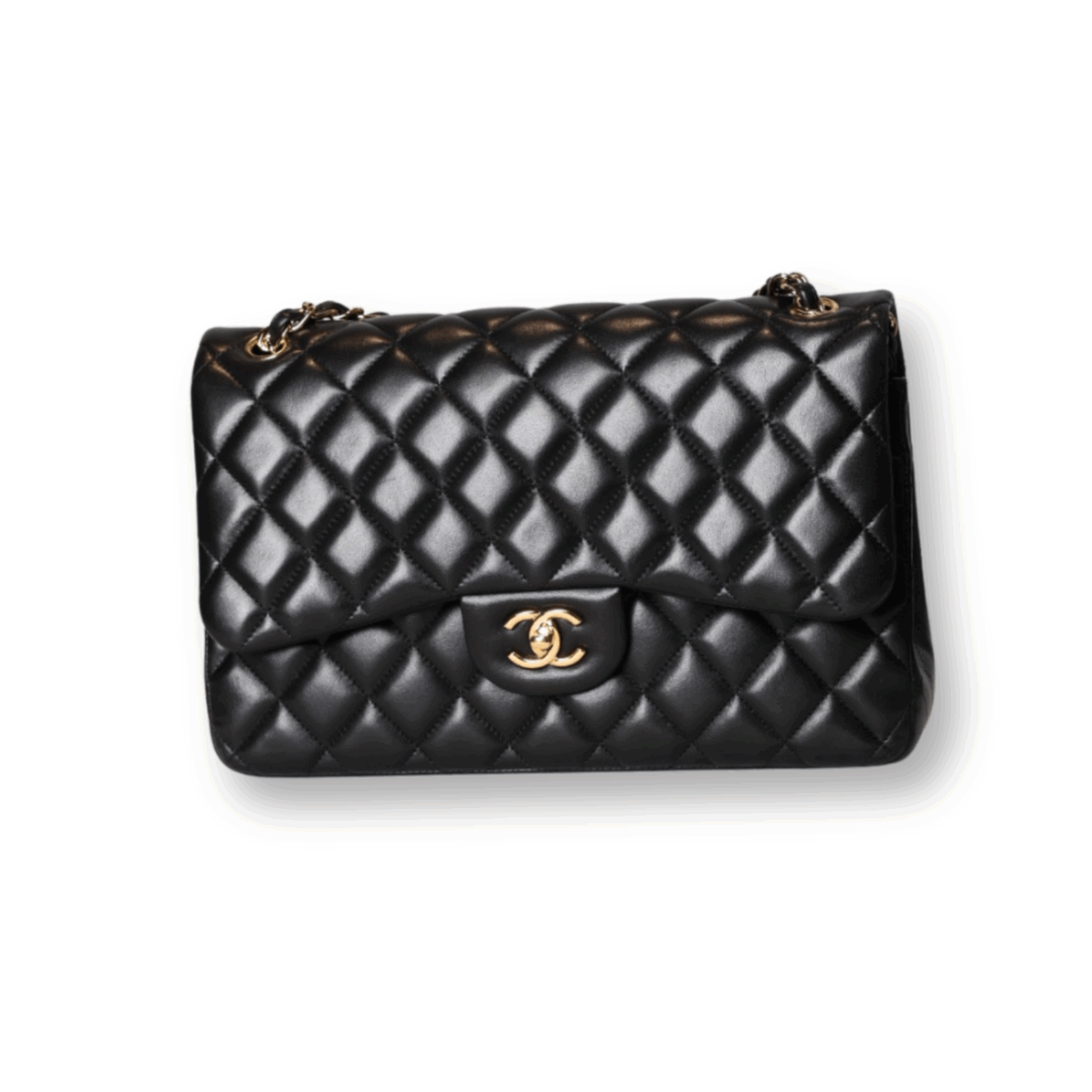 Chanel Black Jumbo Quilted Lambskin Gold Hardware