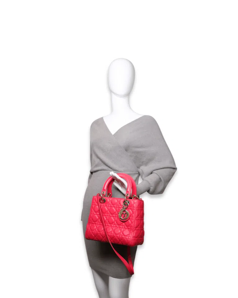 Dior - Lambskin Cannage Medium Lady Dior Pink (Pre-Owned) – image 2