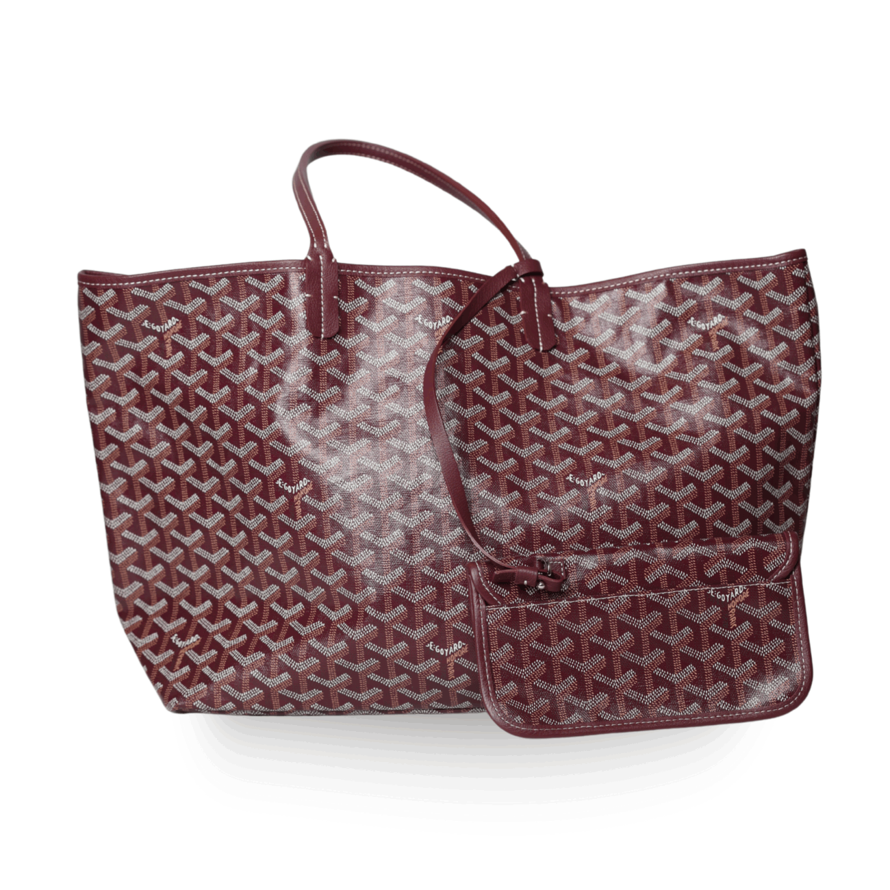 Goyard - Saint Louis GM Tote in Burgundy Chevron Canvas (Pre-Owned)