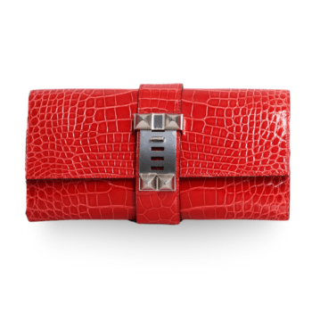 Hermes - 23cm Alligator Mississipiensis Lisse Clutch Bag Silver Hardware (Pre-Owned)