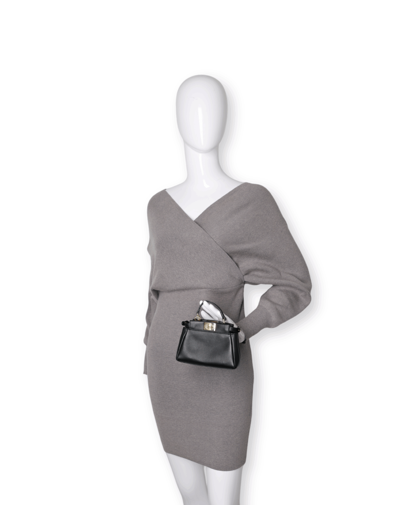 Fendi - Nappa Micro Peekaboo Iconic Satchel Black (Pre-Owned)