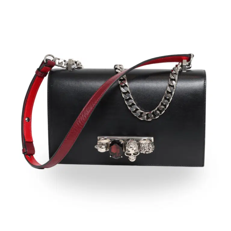 Alexander McQueen - Calfskin Knuckle Shoulder Bag Black