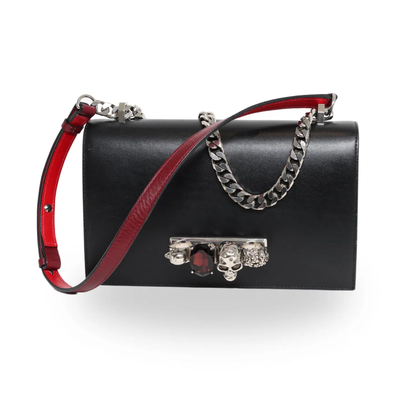 Alexander McQueen - Calfskin Knuckle Shoulder Bag Black