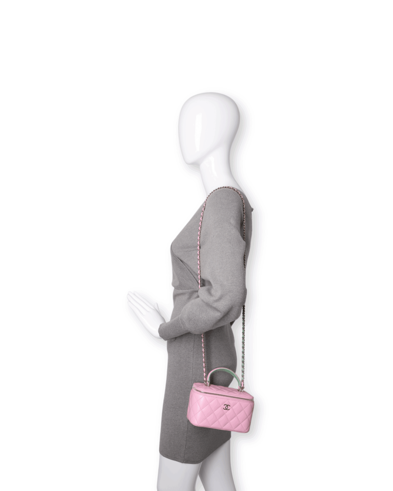 Chanel - Lambskin Quilted Small Top Handle Vanity Case Lilac (Pre-Owned)