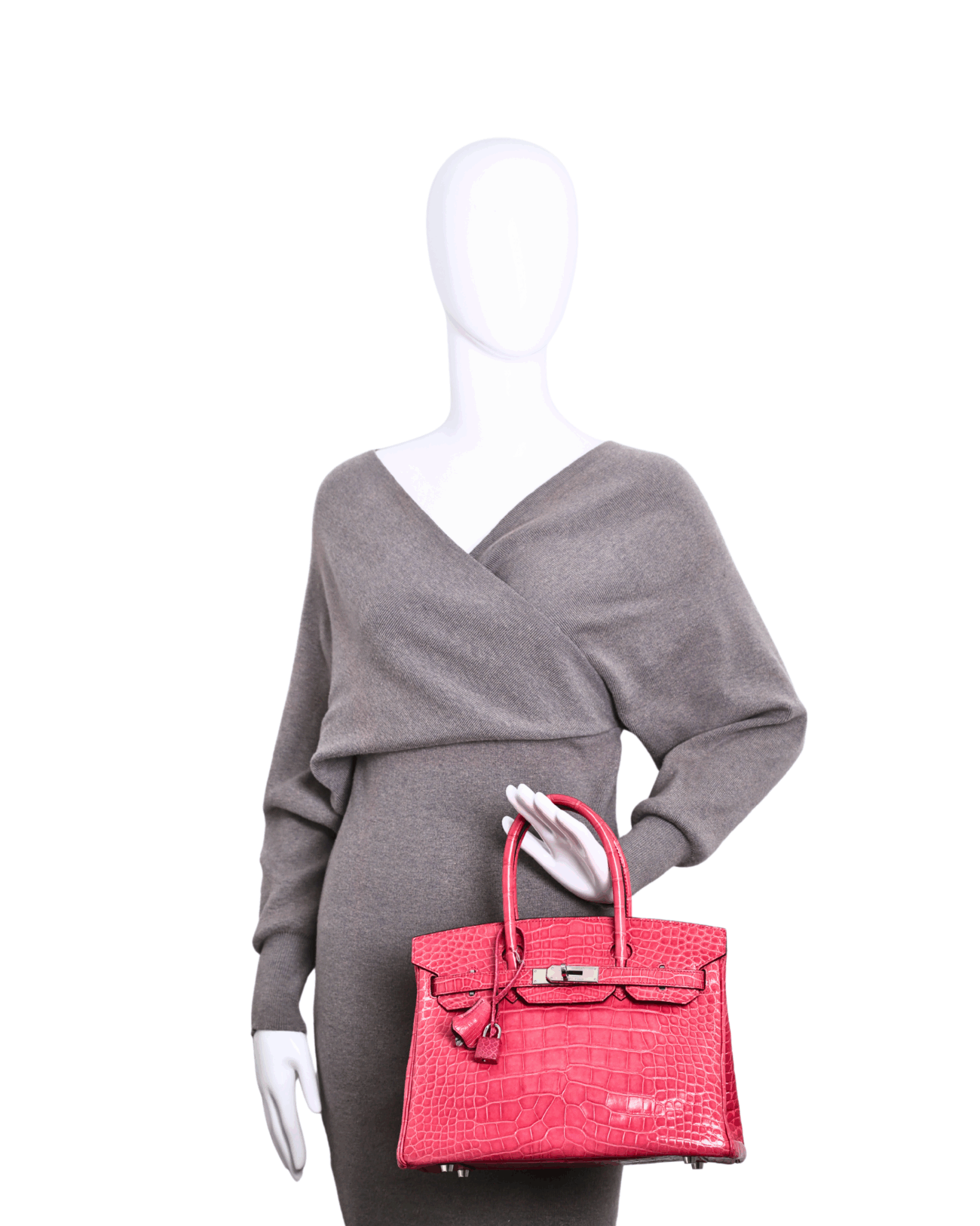 Hermes - Pink Alligator Birkin 30 Palladium Handbag (Pre-Owned)