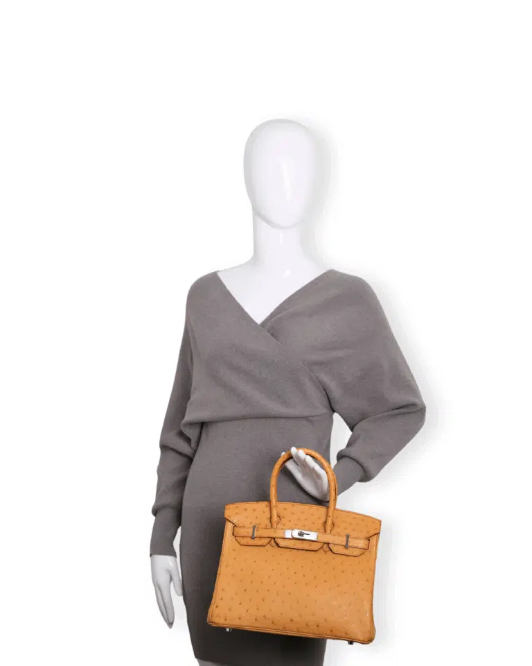 Hermes - Ostrich Biscuit Birkin 30cm Handbag Palladium Hardware (Pre-Owned) – image 2