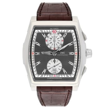IWC Da Vinci IW3764-01 43.10mm Chronograph Grey Dial Leather Strap White Gold Watch - 2008