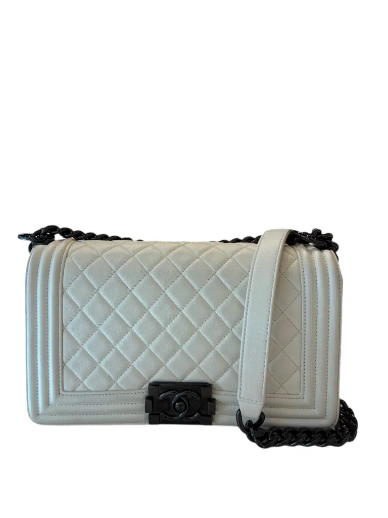 Chanel Medium Boy Bag Lambskin White