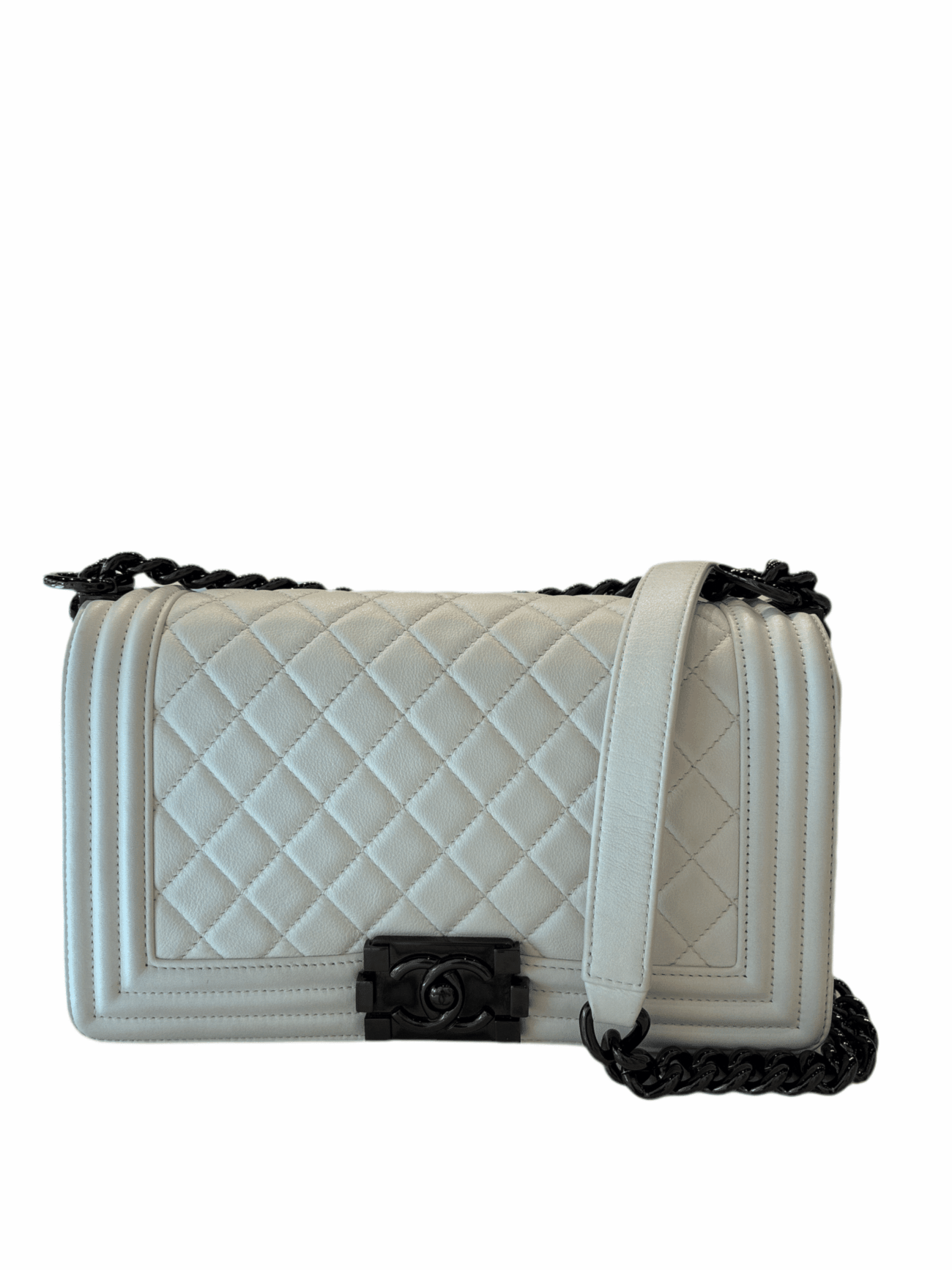 Chanel Medium Boy Bag Lambskin White