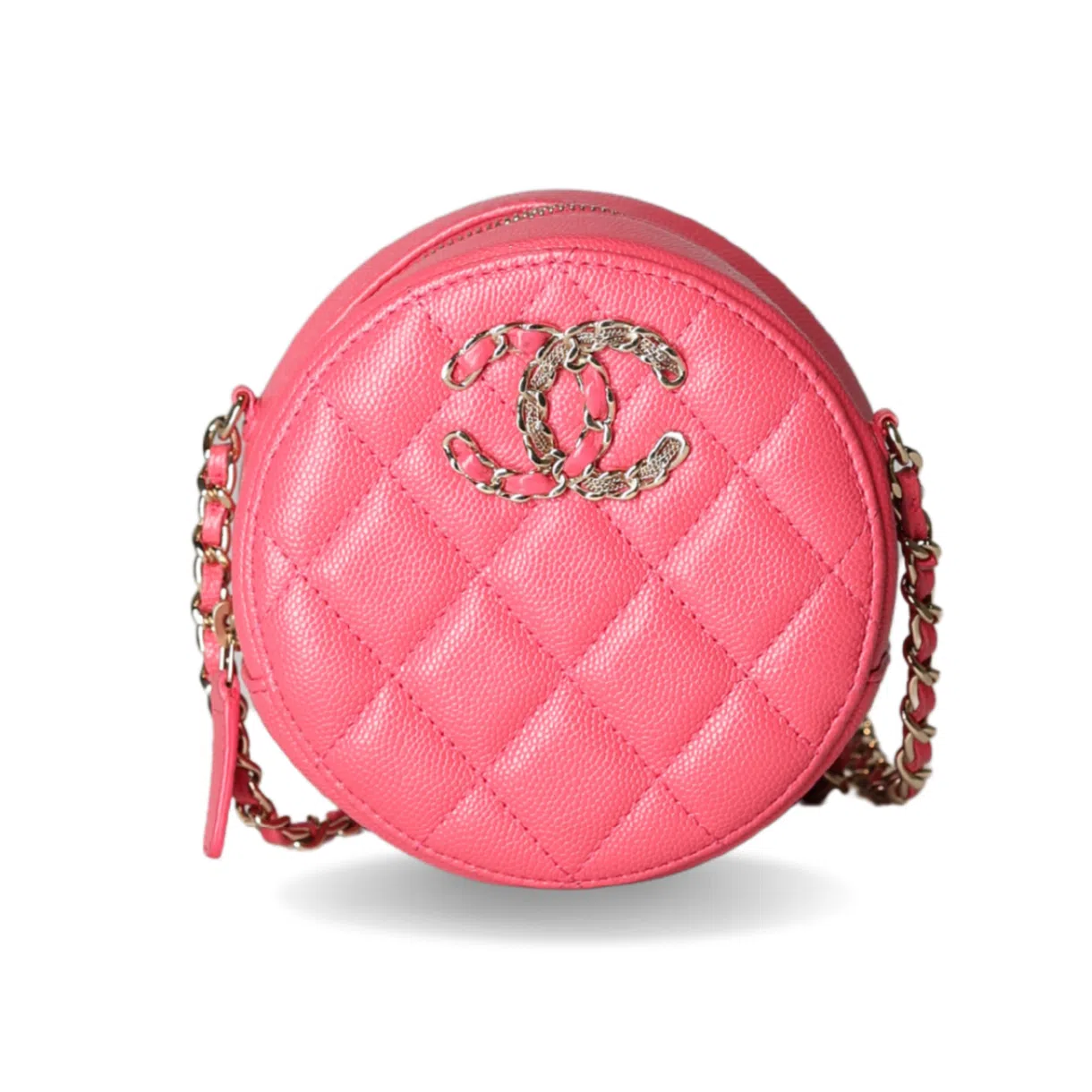 Chanel - Mini Coin Purse Coral Pink Quilted Caviar Leather (Pre-Owned)