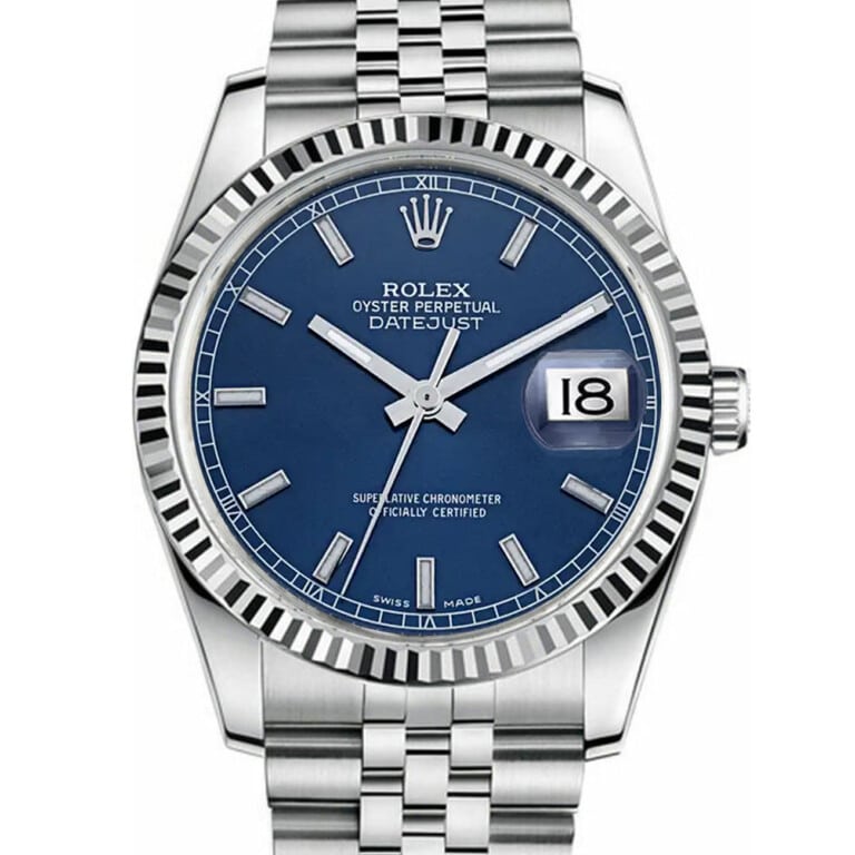 Rolex Datejust 36mm 116234 Blue Index Dial Stainless Steel Jubilee Bracelet Watch – alternate view