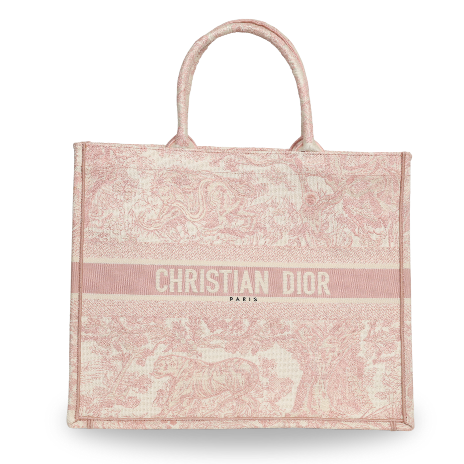 Dior Canvas Large iviera Toile De Jouy Book Tote Rose