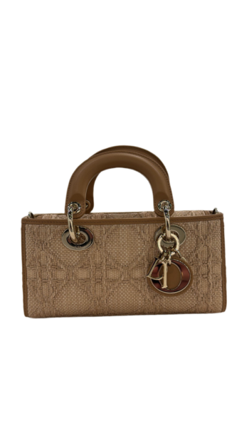 Dior - Small Lady D-Joy Bag Natural Macrocannage Raffia