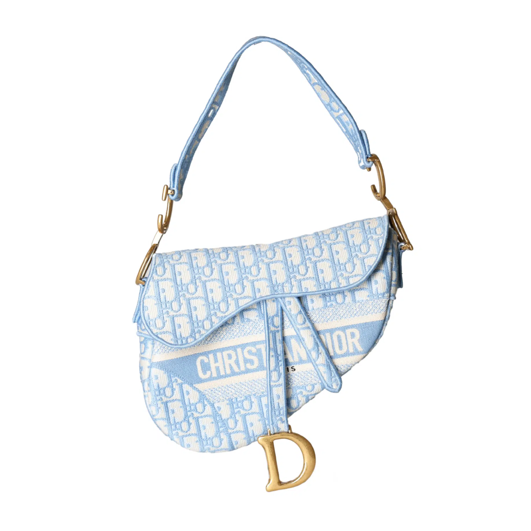 Dior - Saddle Bag Blue Oblique Jacquard (Pre-Owned)