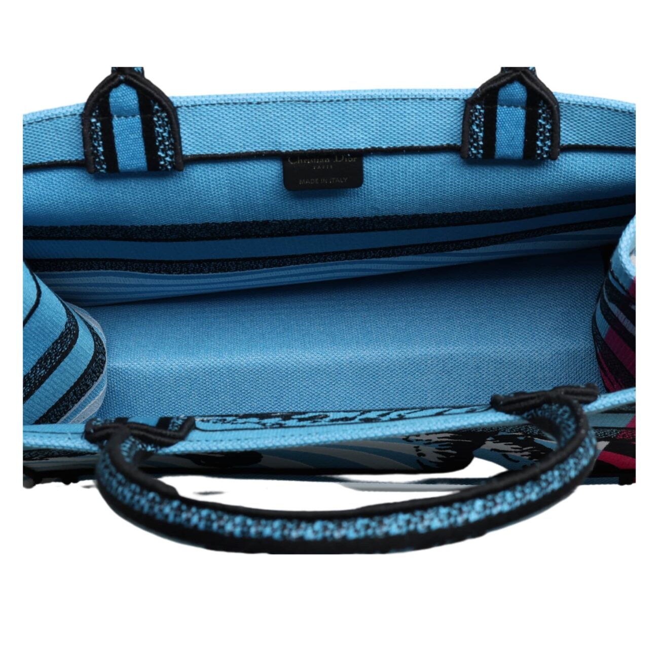 Dior - Canvas Embroidered Medium Jungle Pop Book Tote Blue