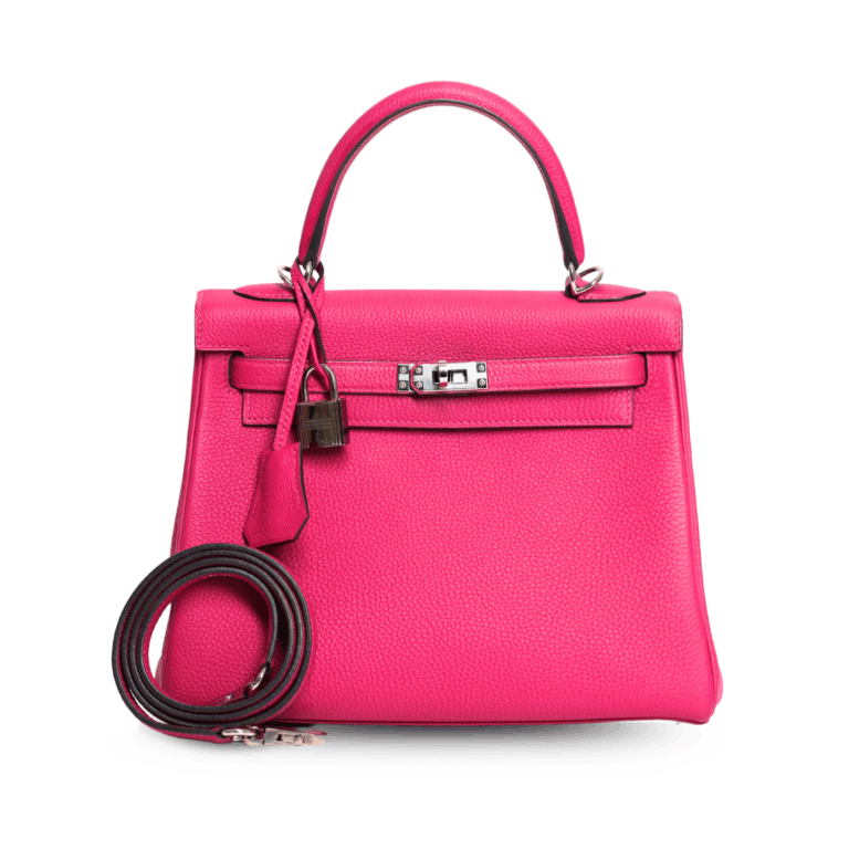 Hermes – Kelly 25 Togo Rose Pourpre Palladium Hardware