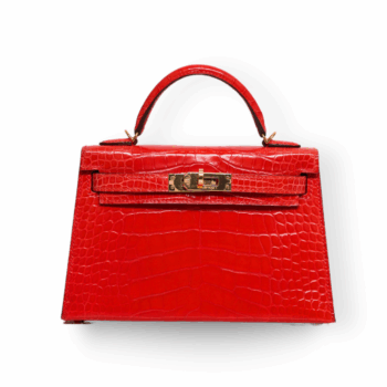 Hermes - Mini Kelly 20 Orange Alligator with Gold Hardware
