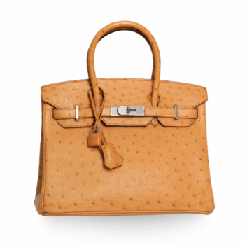 Hermes – Ostrich Biscuit Birkin 30cm Handbag Palladium Hardware