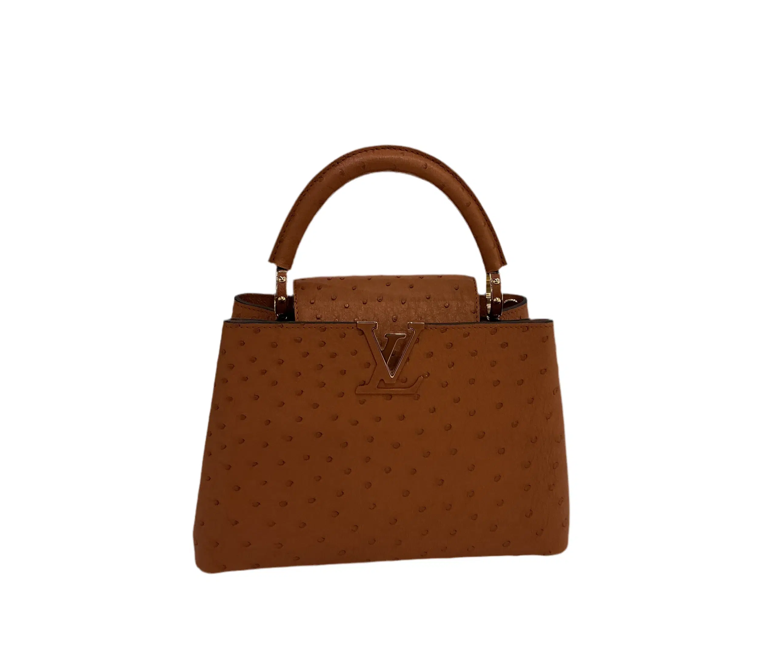 Louis Vuitton Capucines BB Ostrich Cognac