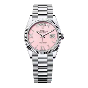 Rolex Day-Date 128236-0006 Platinum Pink Roman Dial Presidential Watch 2024