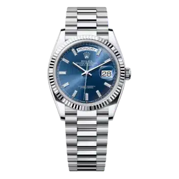 Rolex Day-Date 36mm 128236-0023 Platinum Blue Diamond Dial Presidential Watch 2024