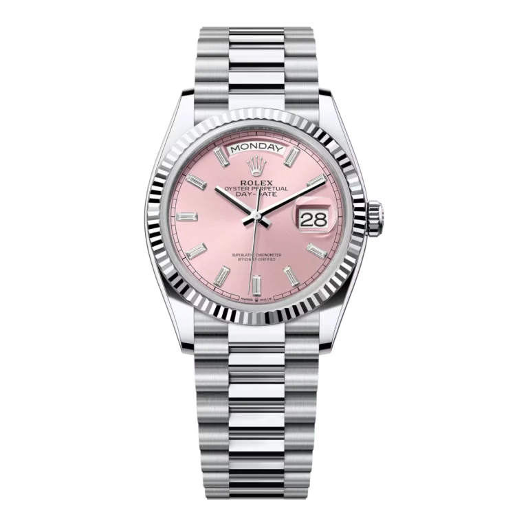 Rolex Day-Date 128236-0024 Platinum Pink Diamond Dial Presidential Watch 2024