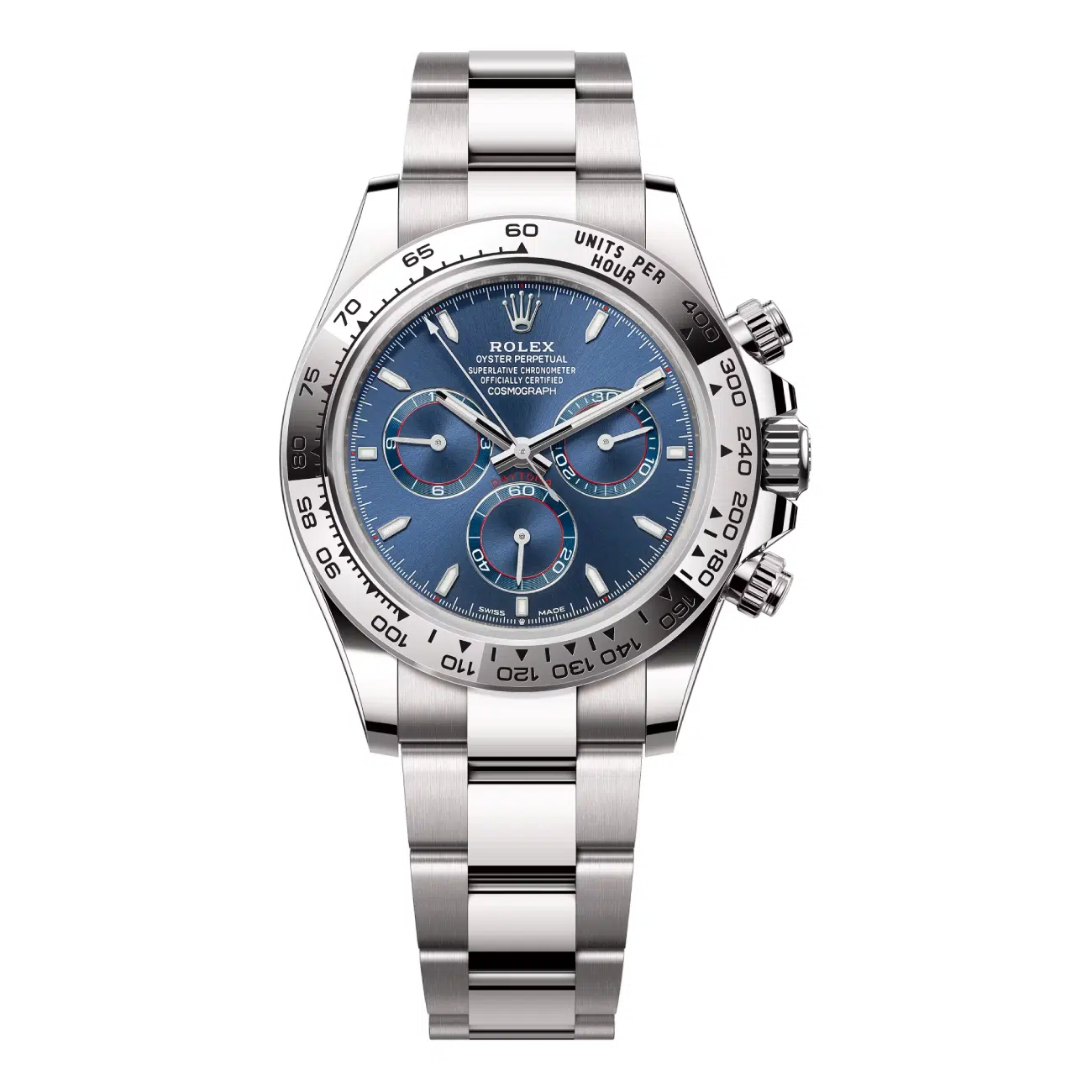 Rolex Cosmograph Daytona 126509-0005 White Gold Fixed Bezel Blue Index Dial Oyster Bracelet 2025