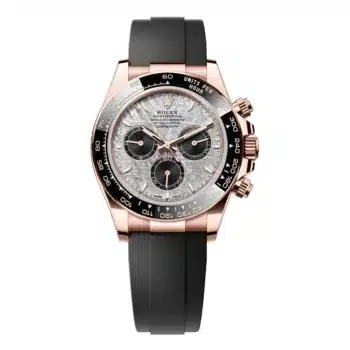 Rolex Cosmograph Daytona 126515LN-0008 Rose Gold Black Cerachrom Bezel Meteorite Dial Oysterflex Watch 2025