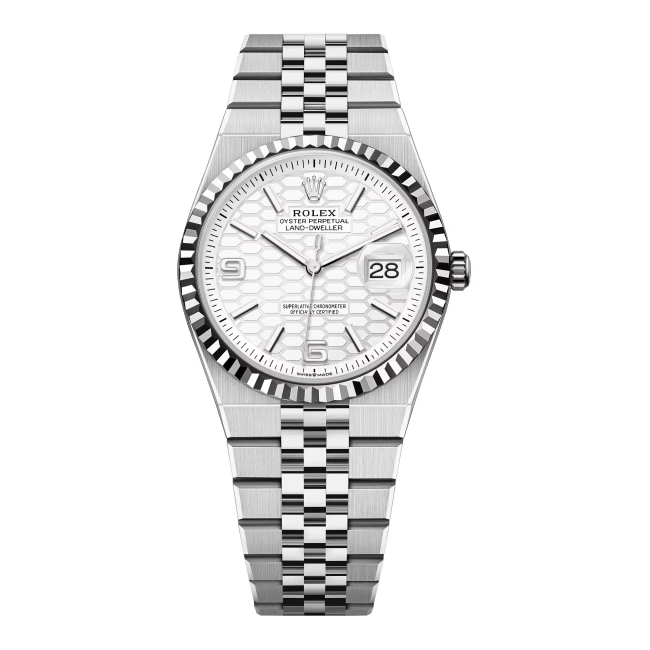 Rolex Land-Dweller 127234-0001 White Dial Flat Jubilee Bracelet