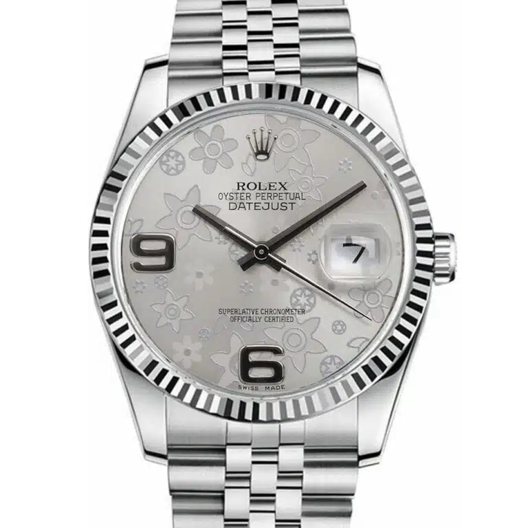 Rolex Datejust 36mm 116234 Silver Flower Dial Stainless Steel Jubilee Bracelet Watch – image 2