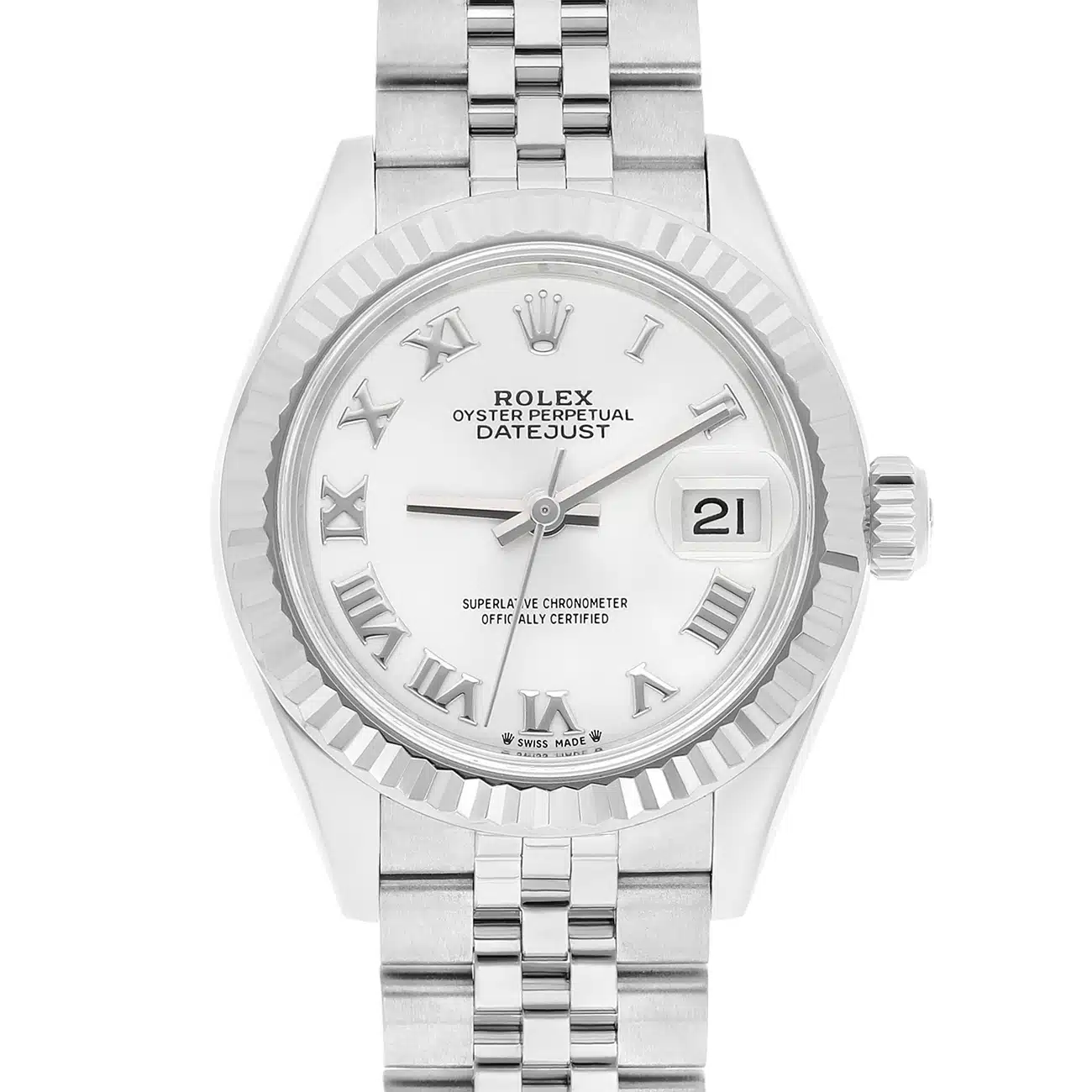 Rolex Lady Datejust 279174-0007 28mm Silver Roman Dial Jubilee Bracelet Stainless Steel Watch – image 3