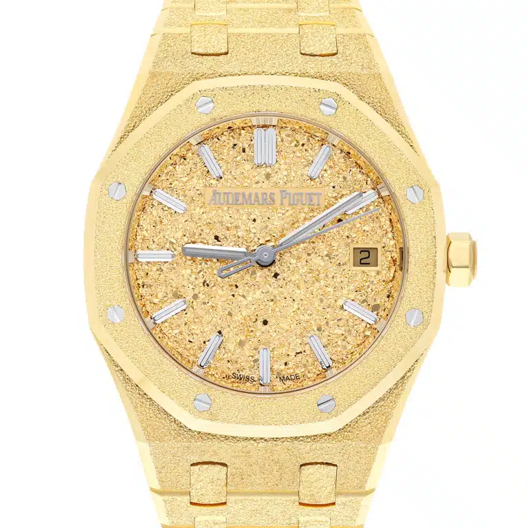 Audemars Piguet Royal Oak Frosted Gold 77450BA.GG.1361BA.01 34mm Yellow Gold Crystal Sand Dial 18K Yellow Gold Watch – image 2