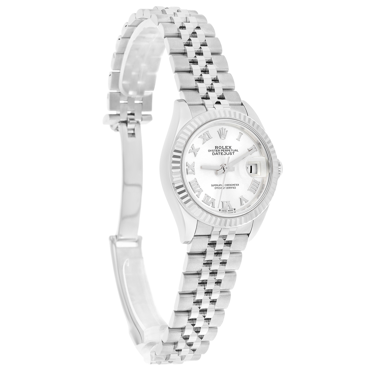 Rolex Lady Datejust 279174-0007 28mm Silver Roman Dial Jubilee Bracelet Stainless Steel Watch