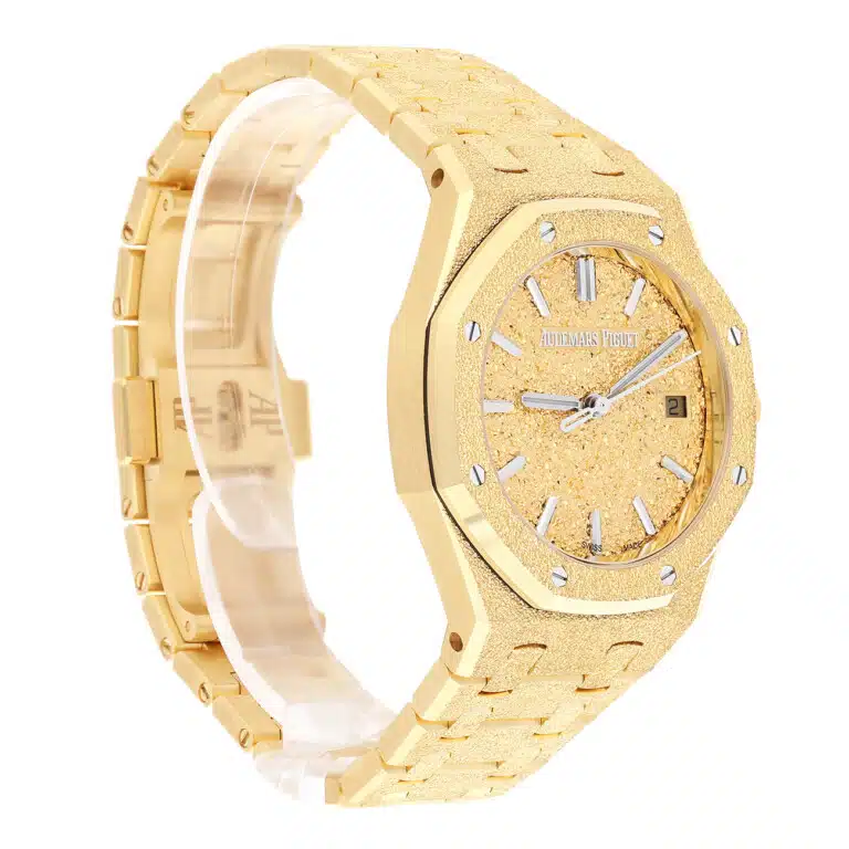 Audemars Piguet Royal Oak Frosted Gold 77450BA.GG.1361BA.01 34mm Yellow Gold Crystal Sand Dial 18K Yellow Gold Watch – image 3