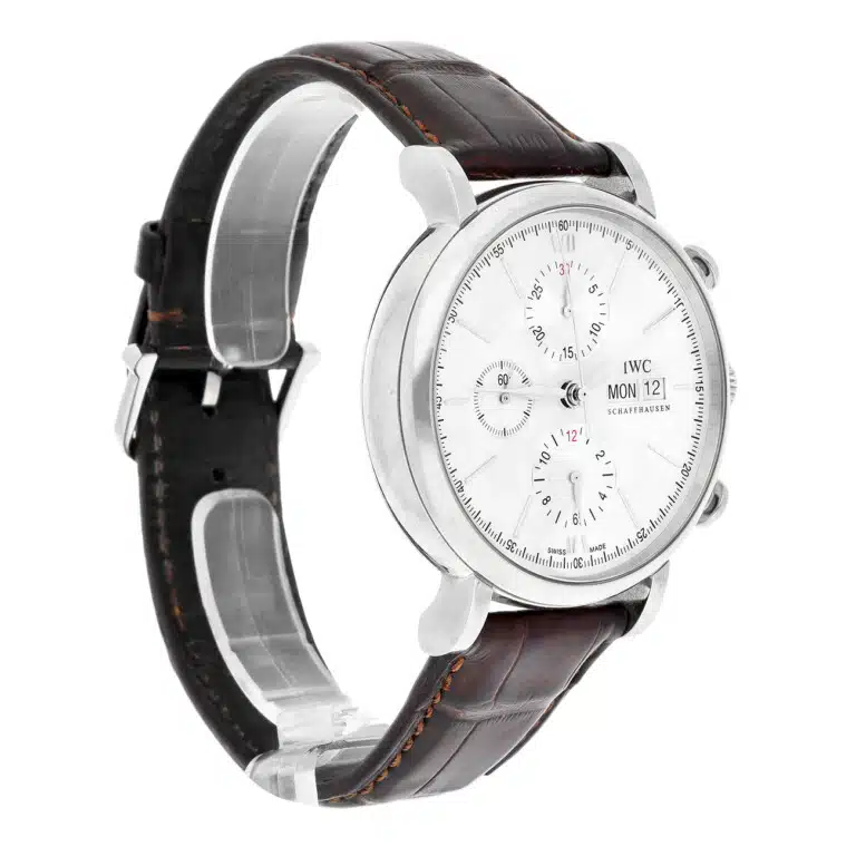 IWC Portofino Chronograph IW391027 42.00mm Silver Dial Leather Strap Stainless Steel Watch – image 6