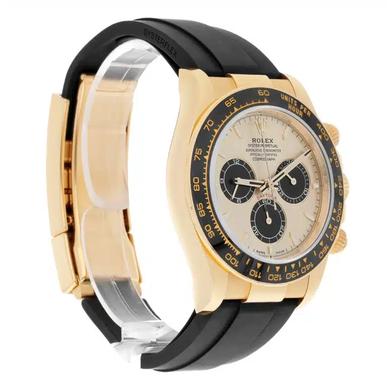 Rolex Cosmograph Daytona 126518LN-0012 “Pikachu” Black Cerachrom Bezel Champagne Index Dial Oysterflex Strap Yellow Gold Watch – image 4