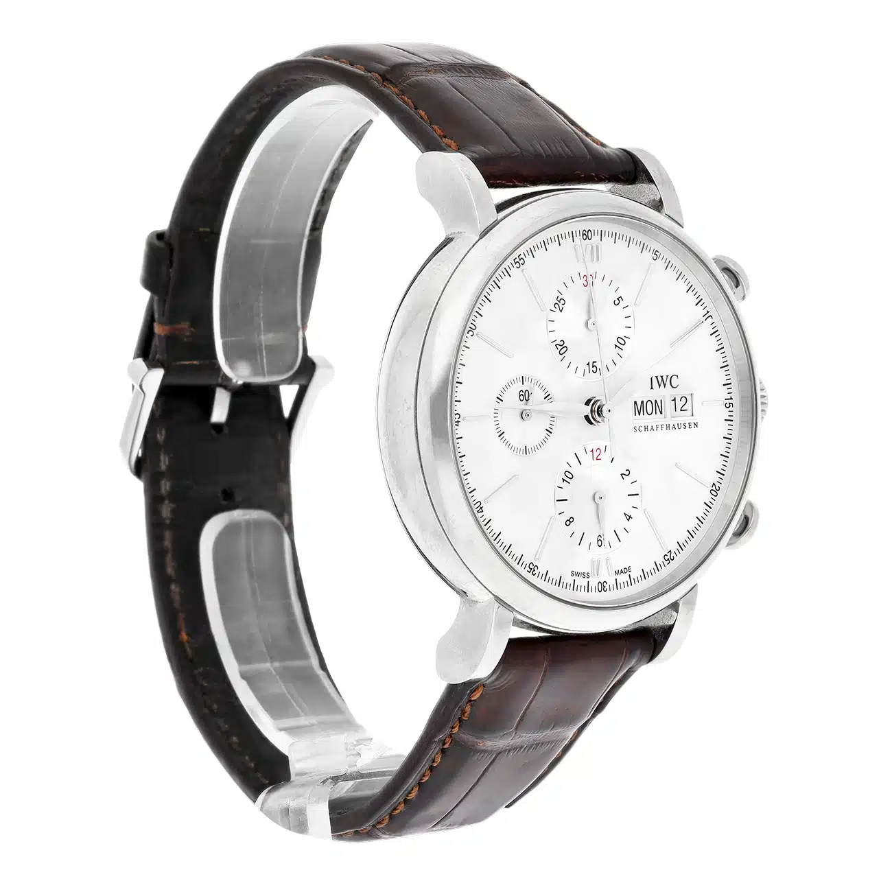 IWC Portofino Chronograph IW391027 42.00mm Silver Dial Leather Strap Stainless Steel Watch – image 6