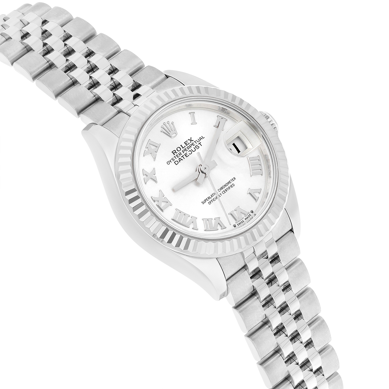 Rolex Lady Datejust 279174-0007 28mm Silver Roman Dial Jubilee Bracelet Stainless Steel Watch
